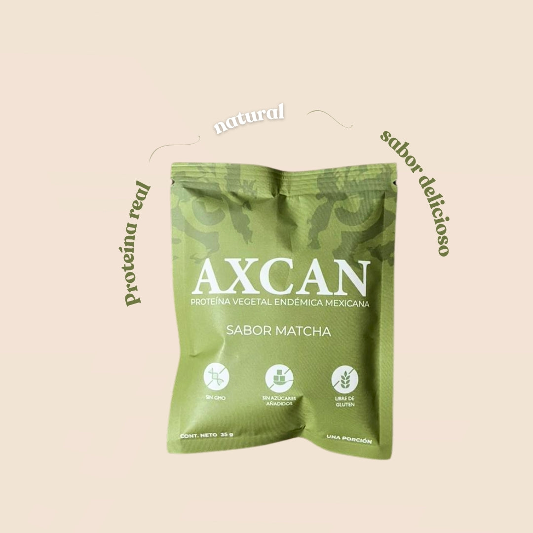 Sachets proteína Axcan Matcha (caja con 8 piezas)